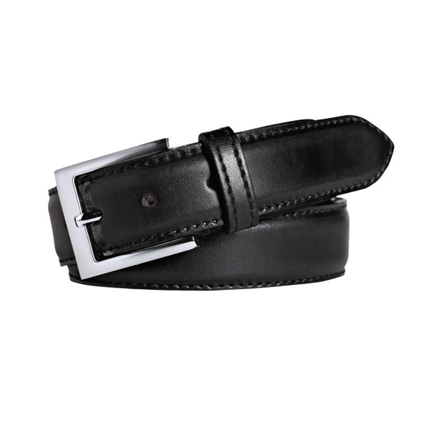 B1194 Meyer Stretch Leather Belt (Black)