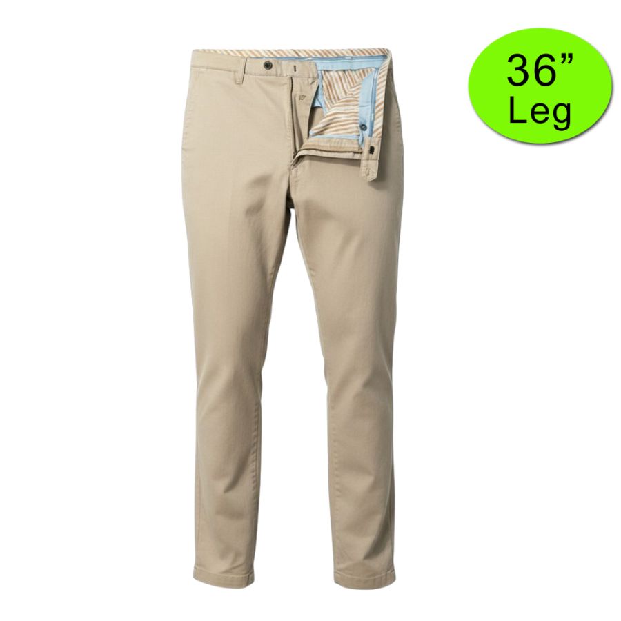 B1201XT Tall Fit  Meyer Stretch Chino Trousers (Beige)