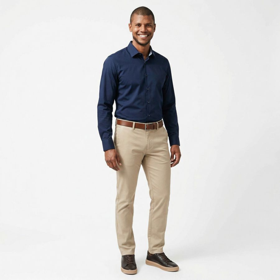 B1201XT Tall Fit  Meyer Stretch Chino Trousers (Beige)