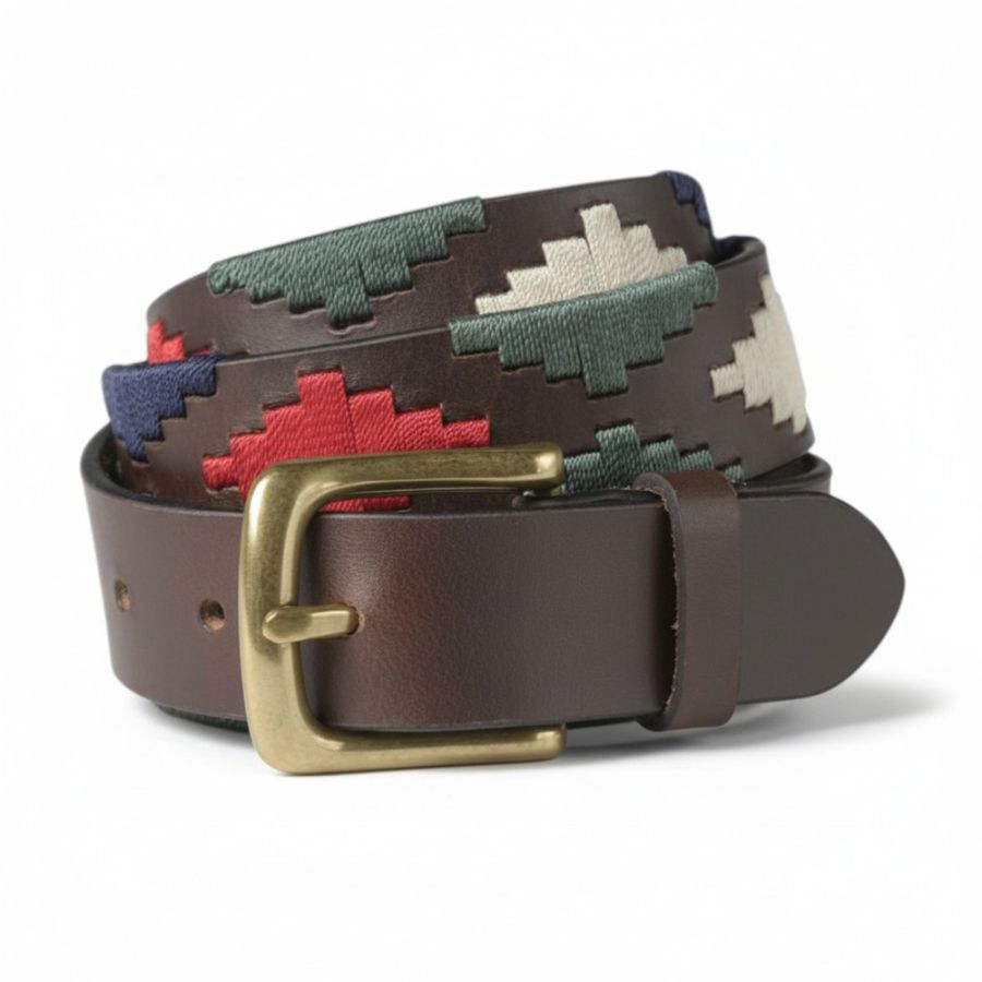 B1203 Ibex Brown Leather Woven Belt