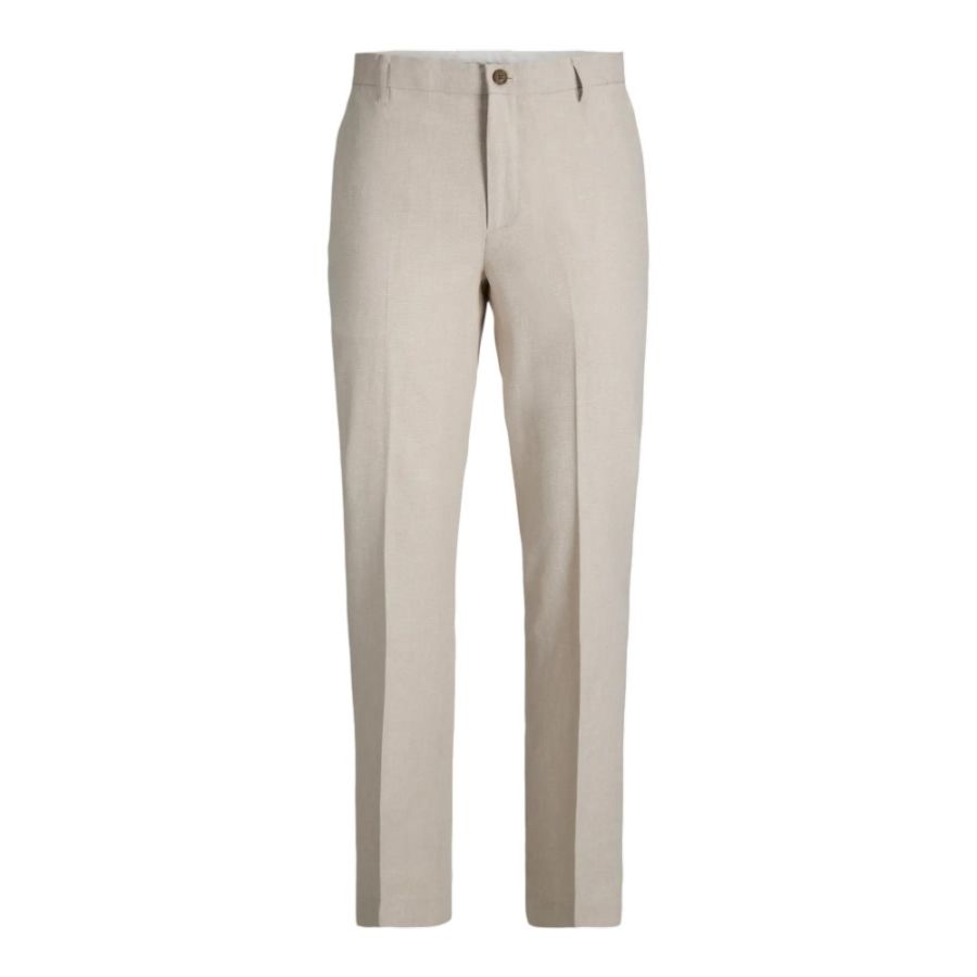 B1208 Jack & Jones Linen Mix Suit Trousers (Beige)