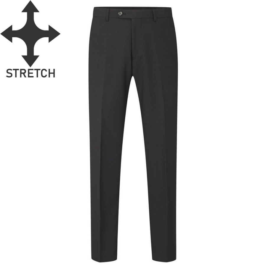 B1209 D555 Ted Stretch Suit Trousers (Black)