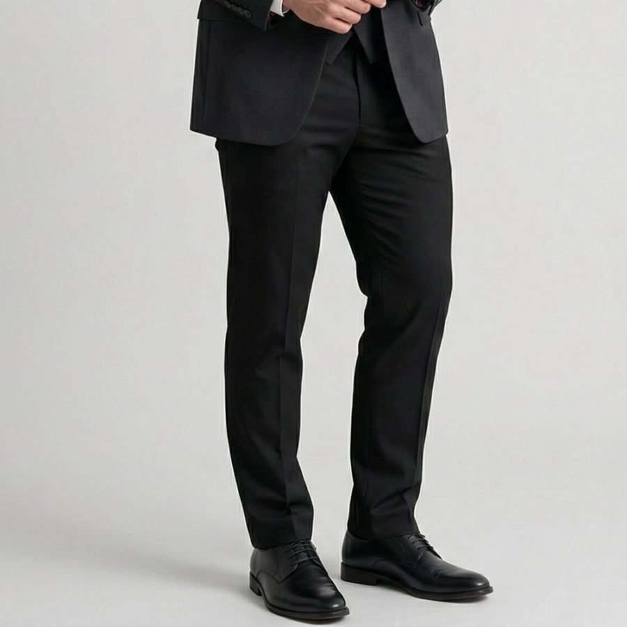B1209 D555 Ted Stretch Suit Trousers (Black)