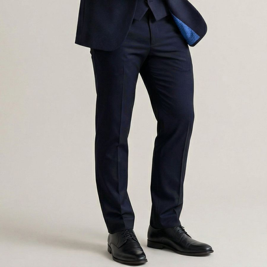 B1209 D555 Ted Stretch Suit Trousers (Navy)