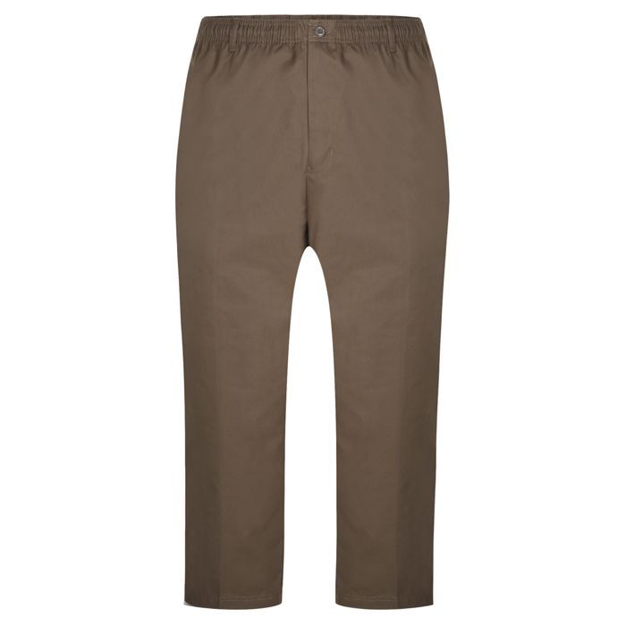B978 Carabou Elastic Waist Casual Trousers (Coffee)