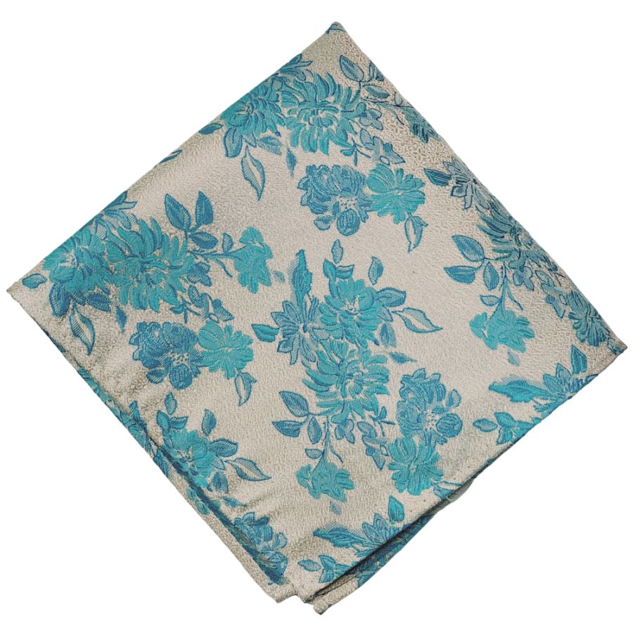BL98221TA Col 4 Silk Pocket Square (Aqua)