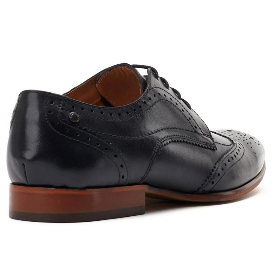 H1940 Base London Barbera Lace Up Brogue Shoe (Black)