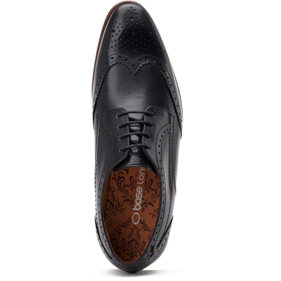 H1940 Base London Barbera Lace Up Brogue Shoe (Black)