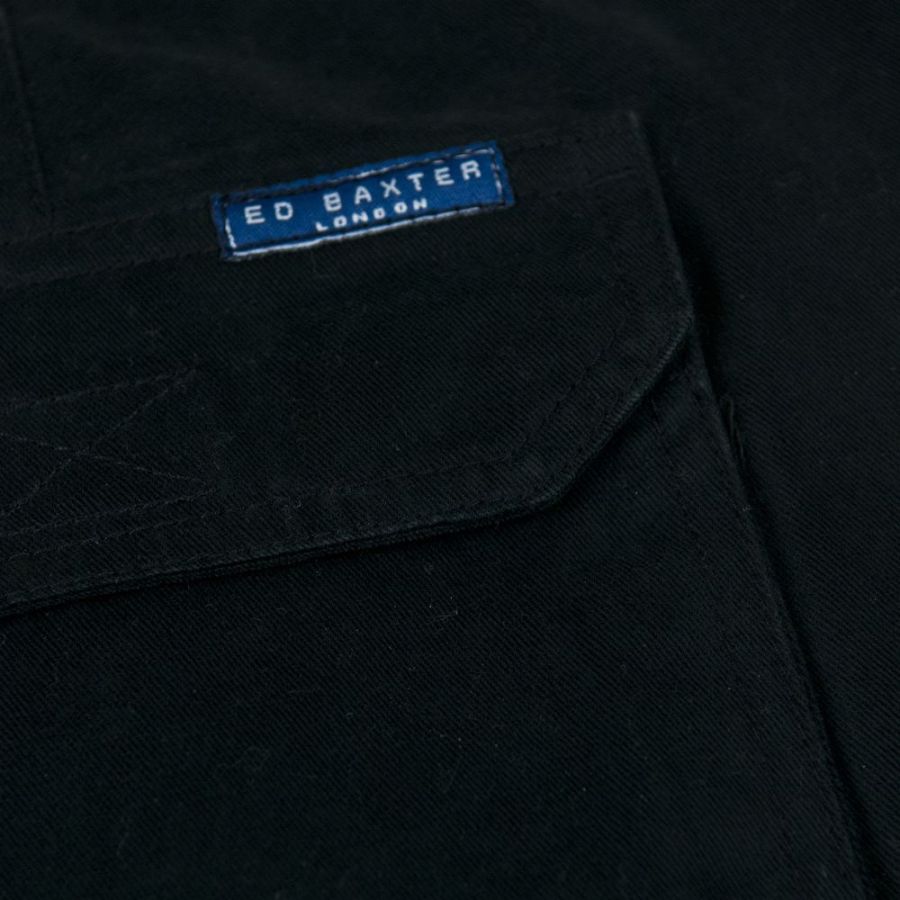 C657XT Tall Fit Ed Baxter Super Loose Combat Trousers (Black)