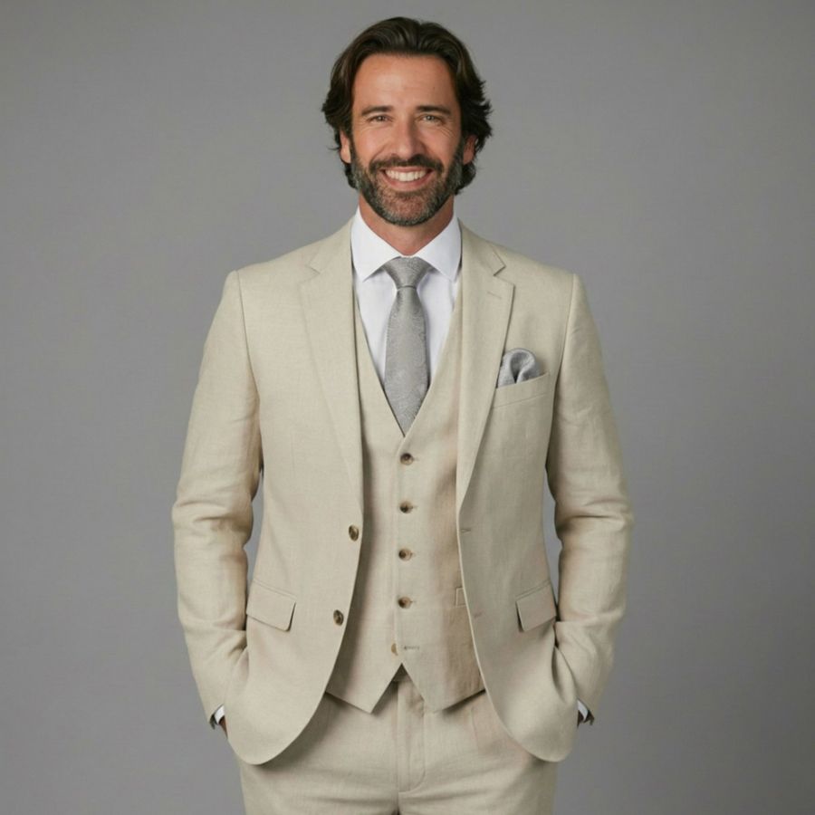 D6766XT Tall Fit Skopes Caspian Suit Jacket (Stone)