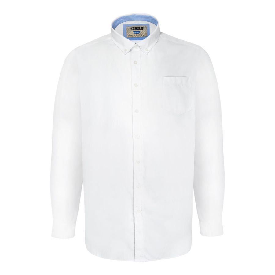 A11921 D555 Oxford Long Sleeve Shirt (White)