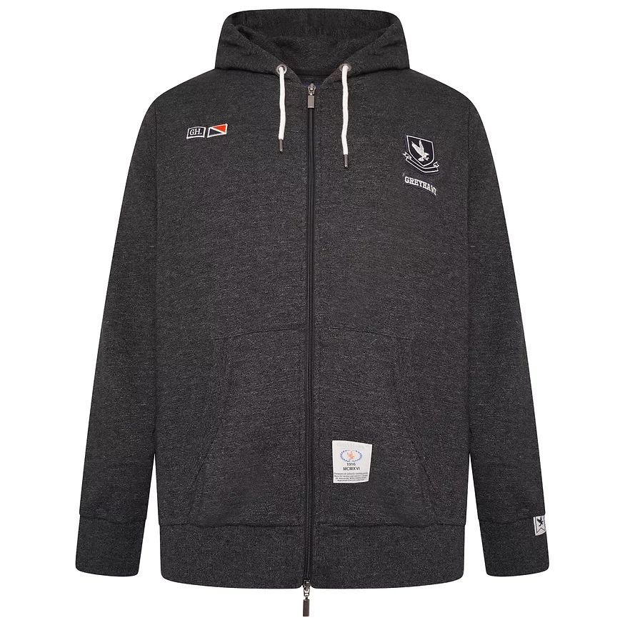 D6329XT Tall Fit Grey Hawk Full Zip Hooded Top (Charcoal)