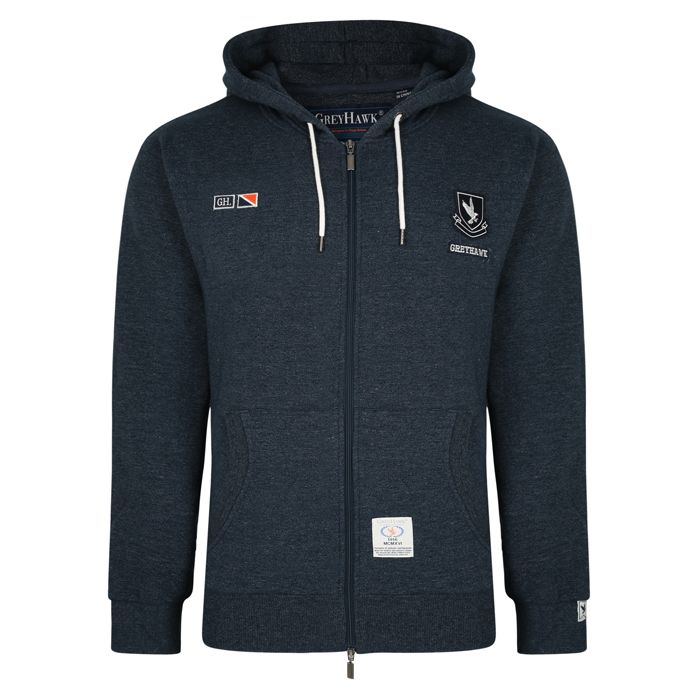 D6329 Grey Hawk Full Zip Hooded Top (Navy)