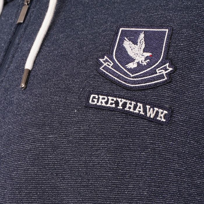 D6329 Grey Hawk Full Zip Hooded Top (Navy)