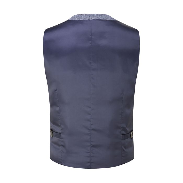 D6382XT Tall Fit Skopes Jude Herringbone Tweed Waistcoat (Blue)