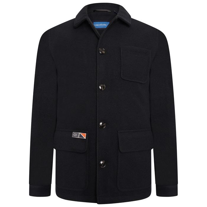 D6426 Grey Hawk Wool Effect Coat (Navy)