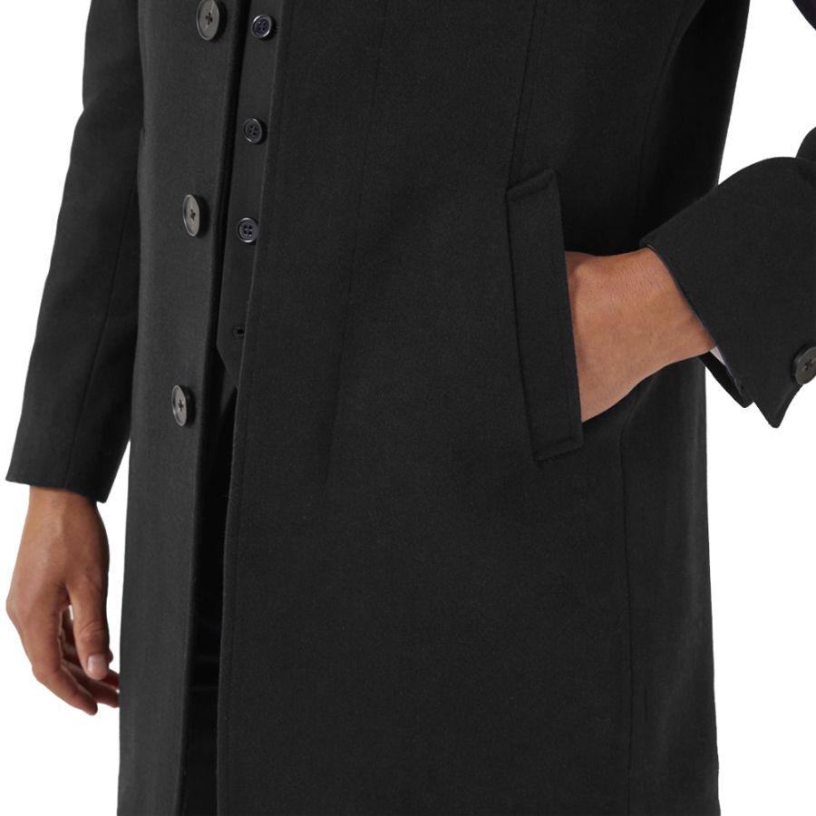 D6450XT Tall Fit Skopes Aldgate Long Overcoat (Black)