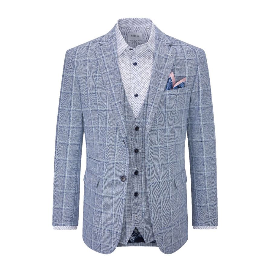 D6556 Skopes Lumis Linen Mix Check Jacket