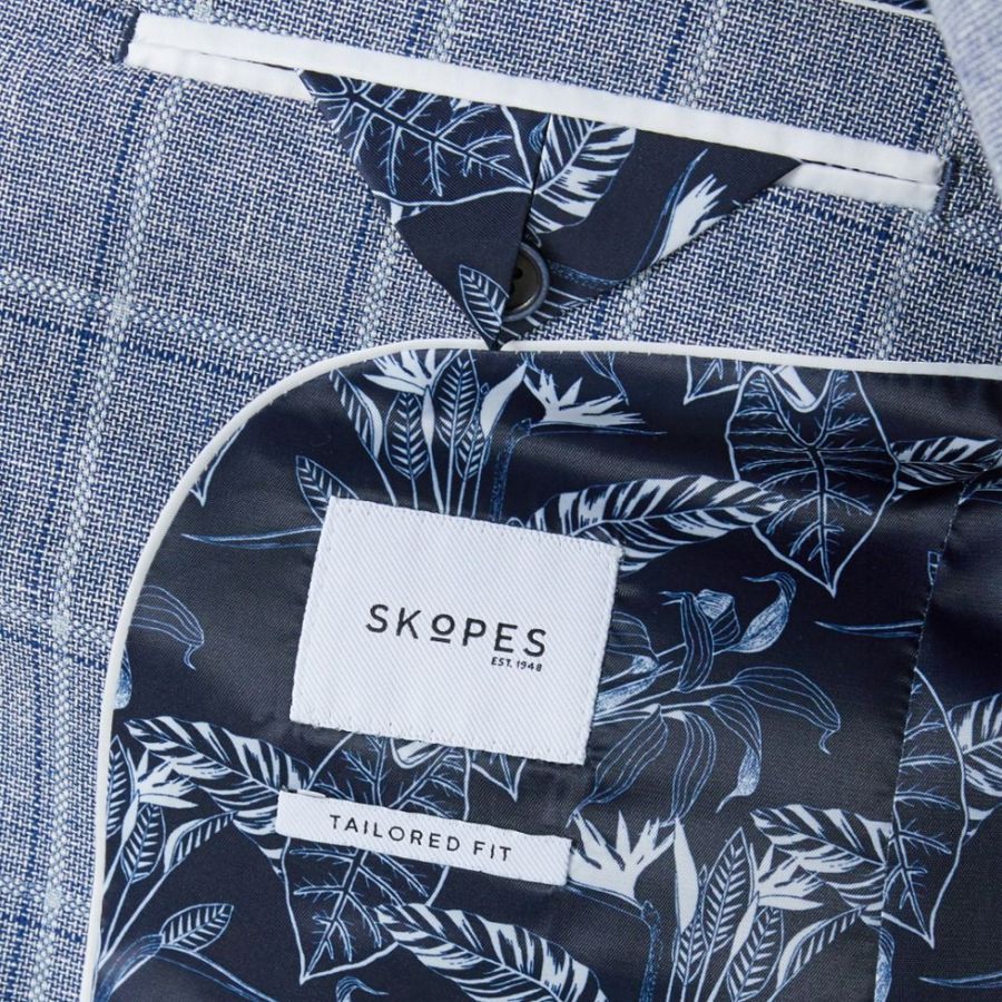 D6556 Skopes Lumis Linen Mix Check Jacket