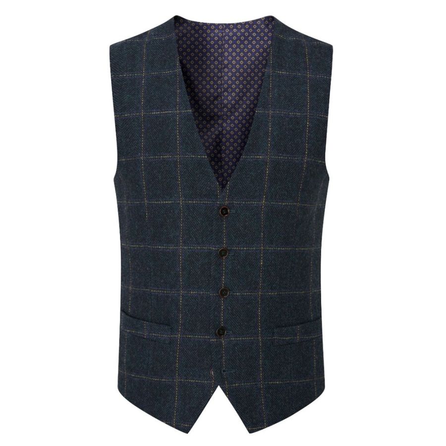 D6612XT Tall Fit Skopes Heaton Check Waistcoat