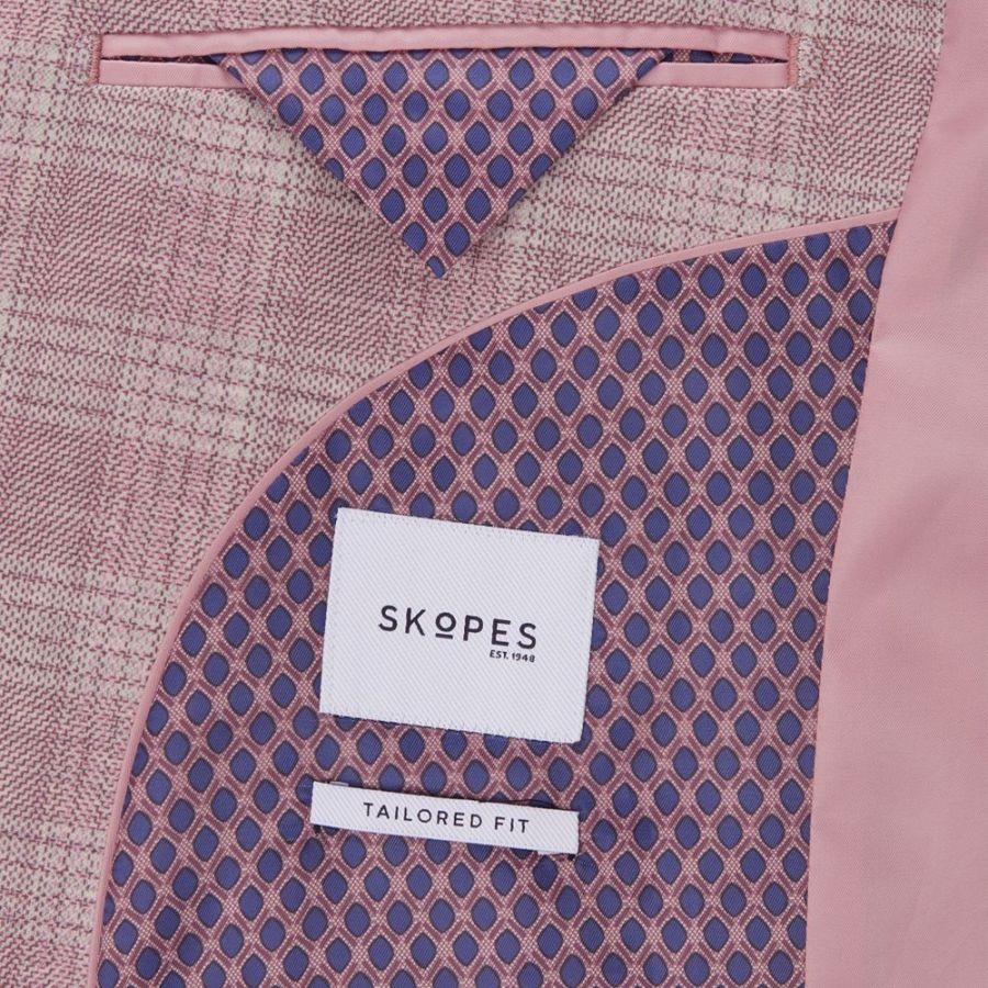 D6657 Montalvo Tailored Check Jacket (Light Pink)