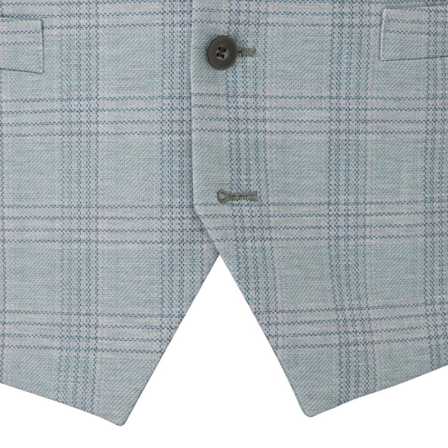 D6658XT Montalvo Tall Fit Check Waistcoat (Light Green)