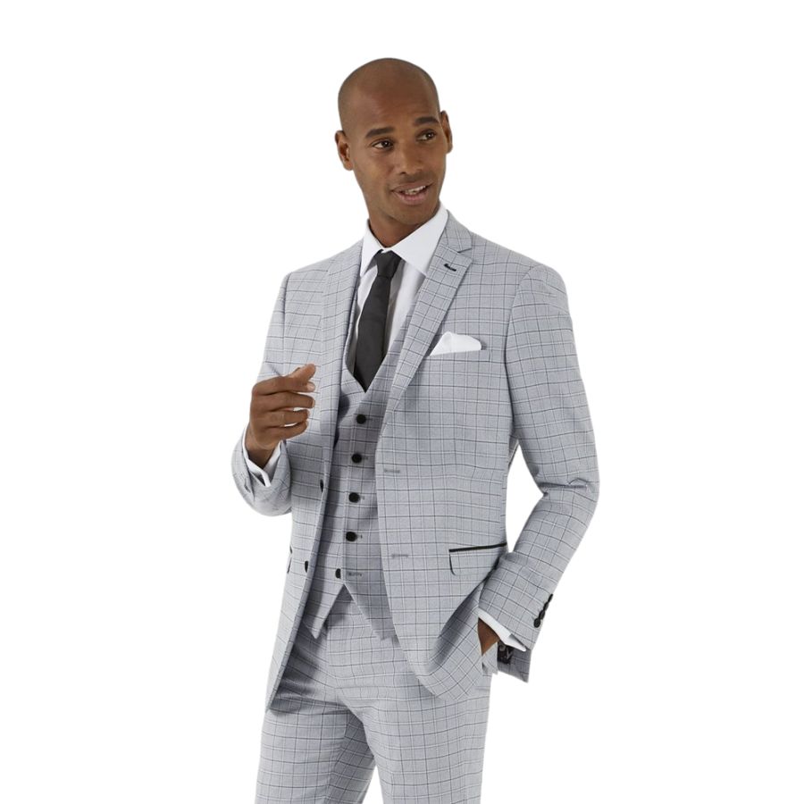 D6663 Skopes Brook Check Suit Jacket