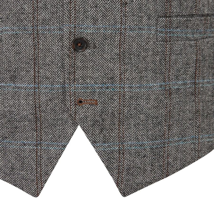 D6694XT Tall Fit Skopes Rowan Herringbone Check Waistcoat