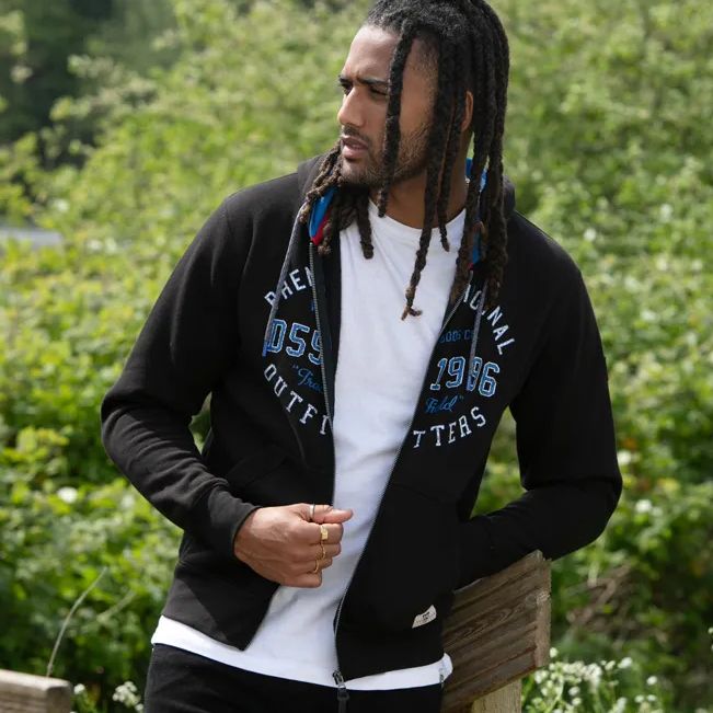 D6718 D555 Printed Hooded Top