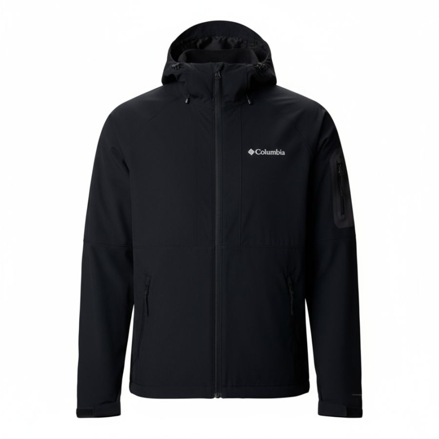 D6756 Columbia Height™ Hooded Softshell Jacket (Black)