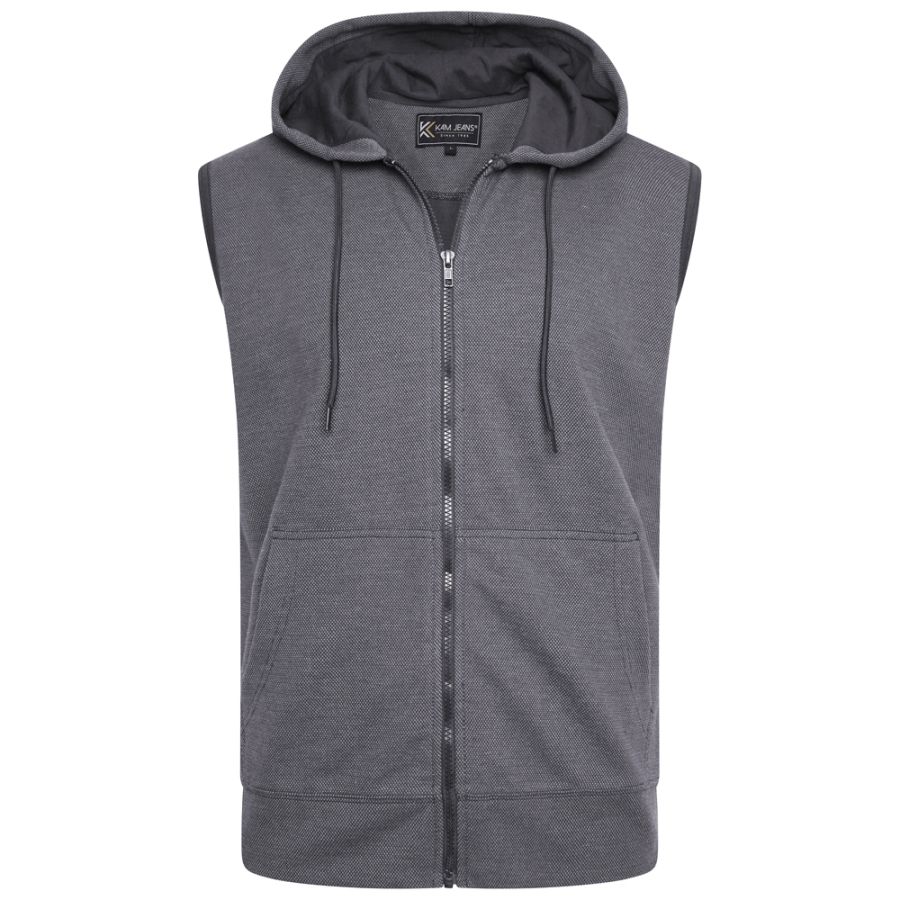 D6762 Kam Textured Interlock Gilet (Charcoal)