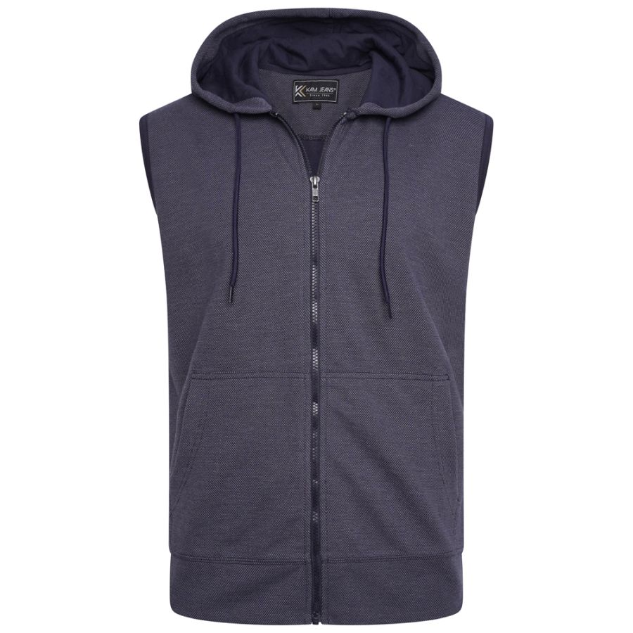 D6762 Kam Textured Interlock Gilet (Indigo)