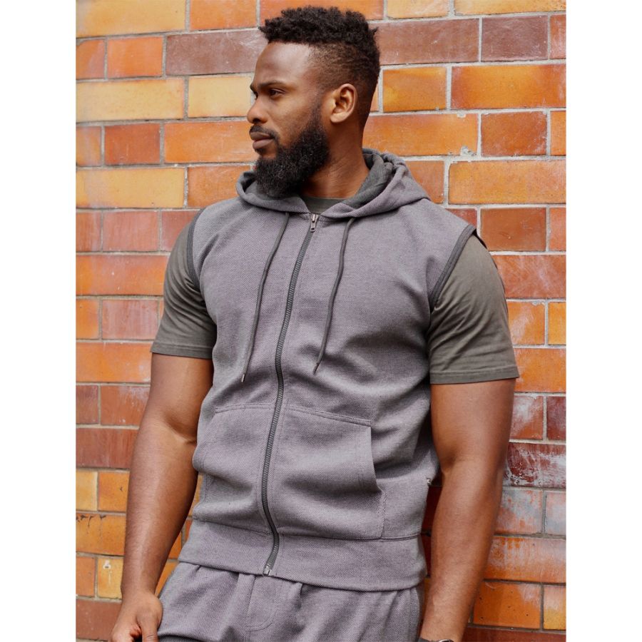 D6762 Kam Textured Interlock Gilet (Charcoal)