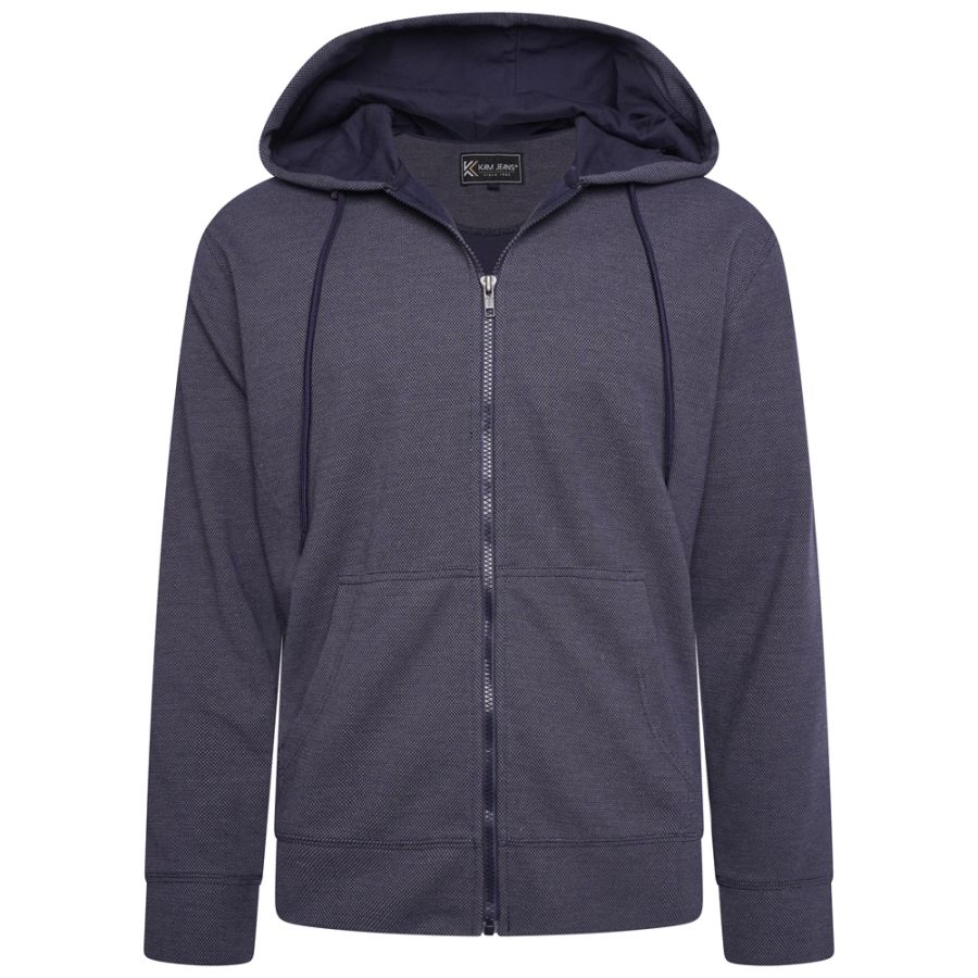 D6763 Kam Textured Interlock Hoody (Indigo)