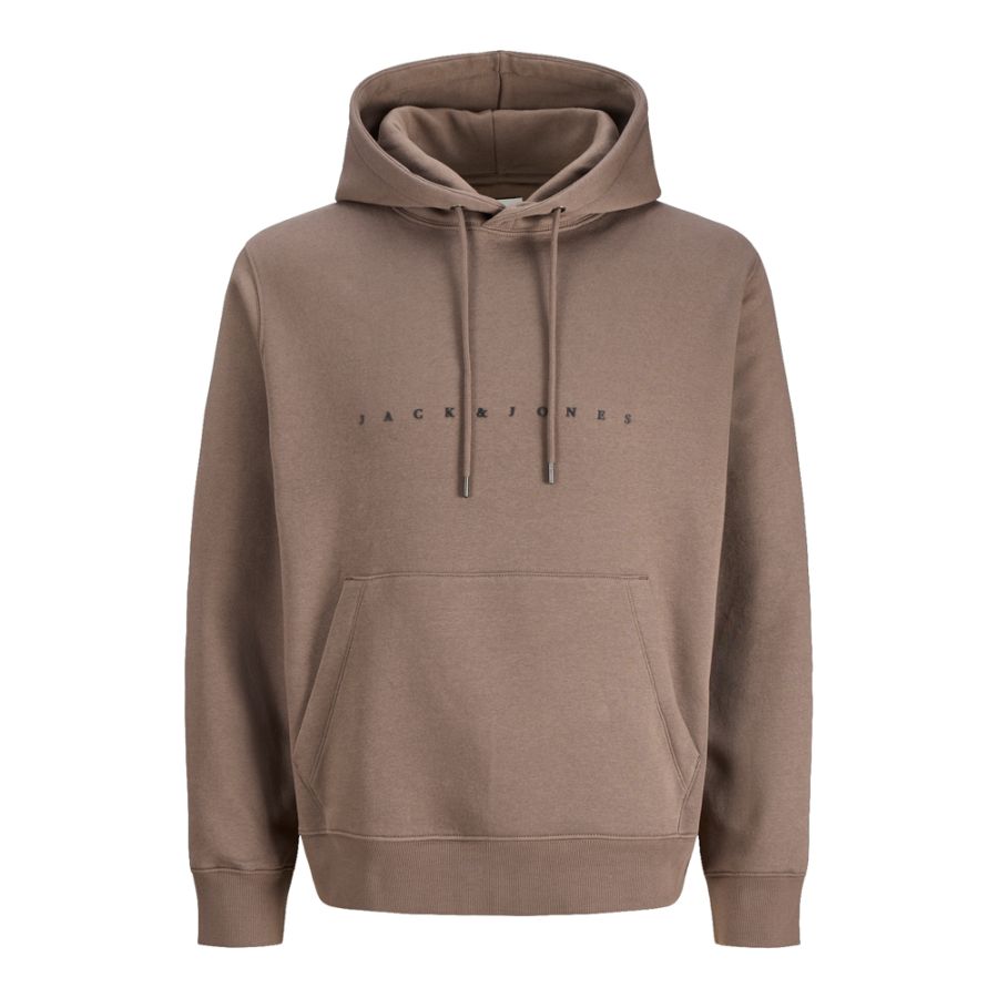 D6781 Jack & Jones Printed Logo Hoodie (Beige)