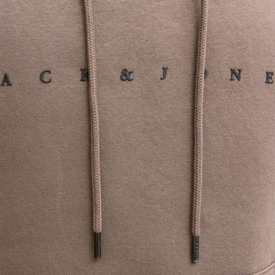 D6781 Jack & Jones Printed Logo Hoodie (Beige)