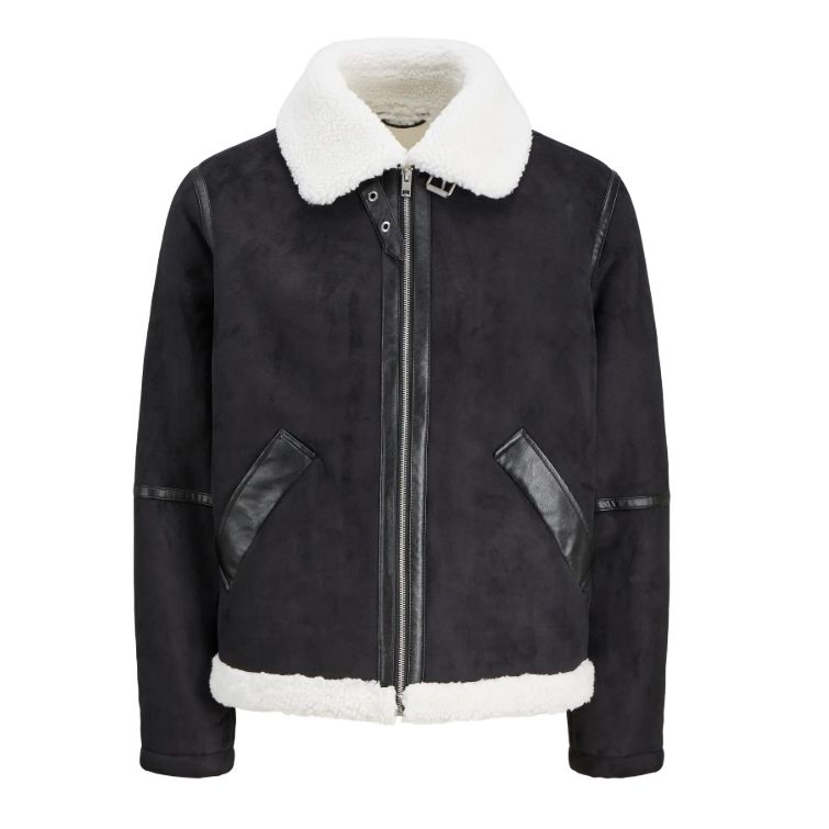 D6802 Jack and Jones Aviator Jacket (Black)