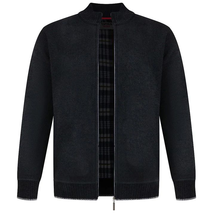 E1090 D555 Knitted Full Zip Casual Top