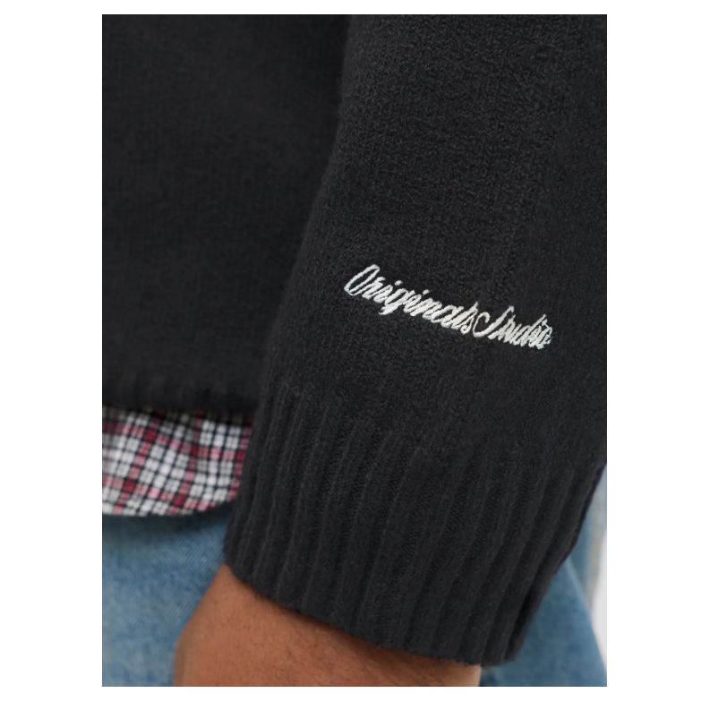 E1089 Jack & Jones Plain 1/4 Zip Jumper (Black)