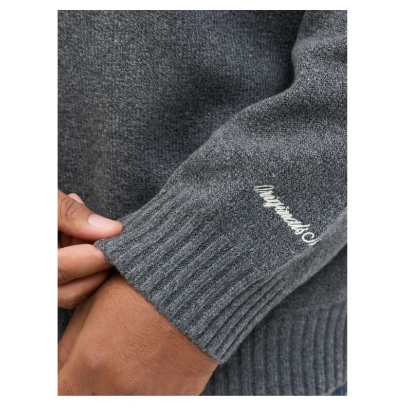 E1089 Jack & Jones Plain 1/4 Zip Jumper (Grey)