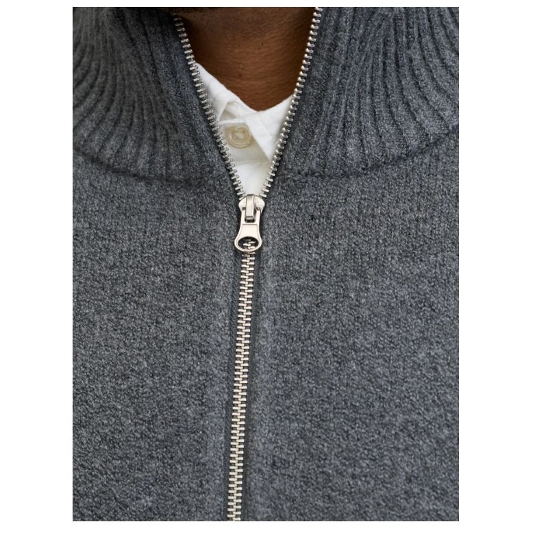 E1089 Jack & Jones Plain 1/4 Zip Jumper (Grey)