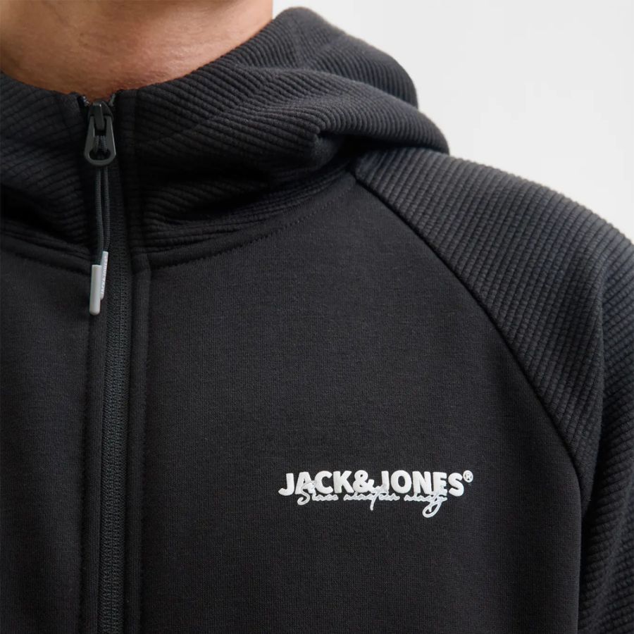 D6831 Jack & Jones Full Zip Hoodie (Black)