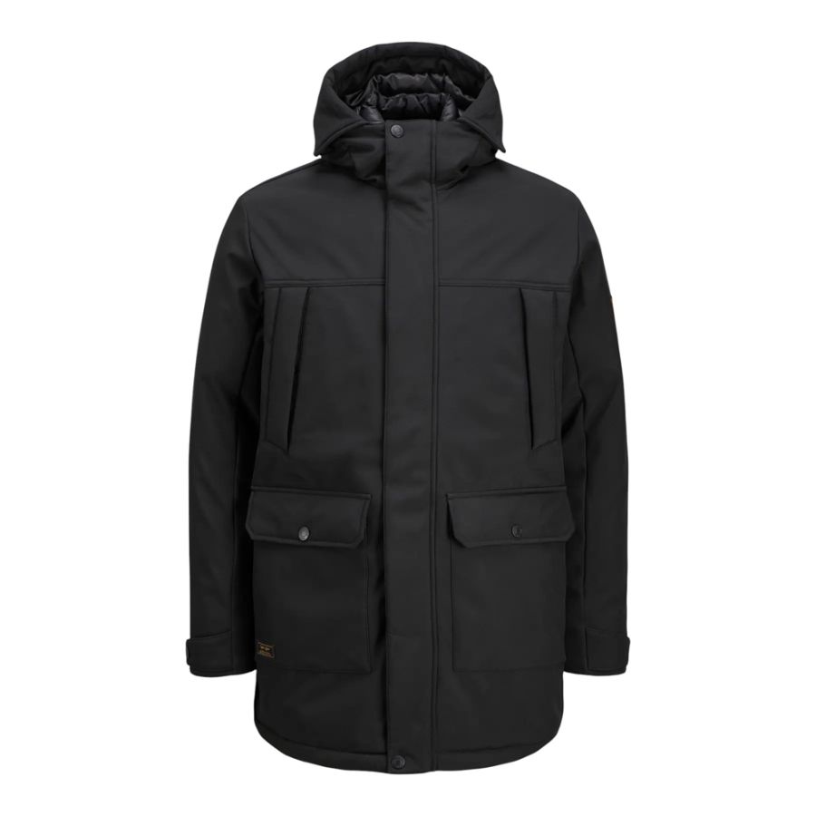 D6836 Jack and Jones Softshell Parka Jacket (Black)