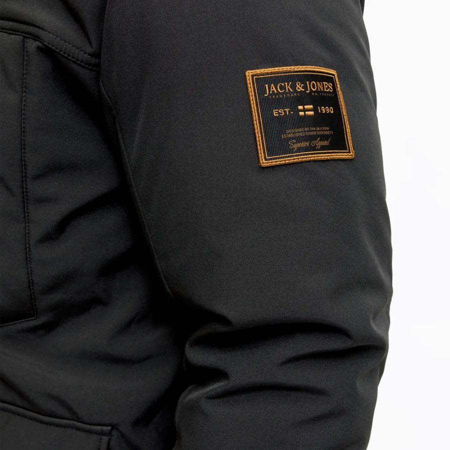 D6836 Jack and Jones Softshell Parka Jacket (Black)