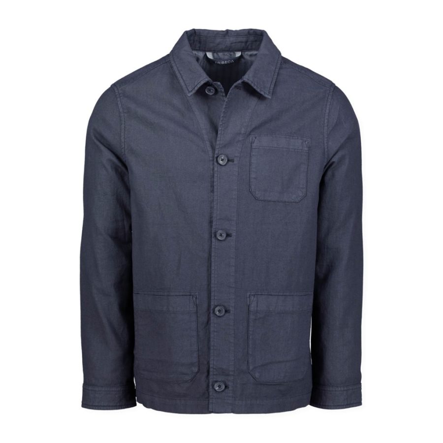 D6870 S4 Linen Mix Shacket (Navy)