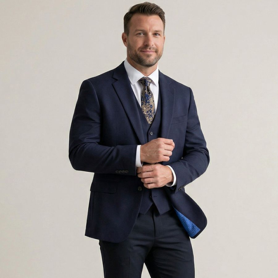 D6875 D555 Ted Stretch Suit Jacket (Navy)
