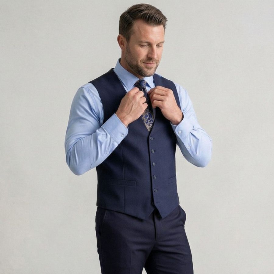 D6876XT Tall Fit D555 Ted Stretch Waistcoat (Navy)