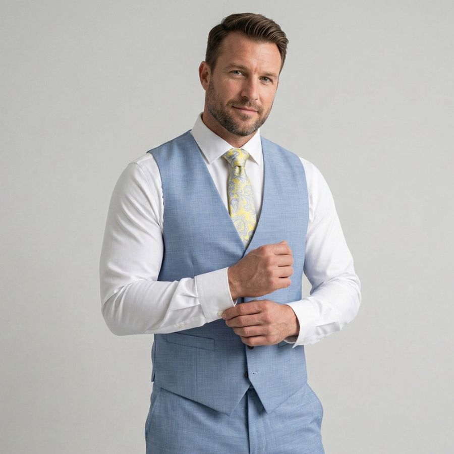D6878XT Tall Fit Skopes Lucien Waistcoat (Sky Blue)
