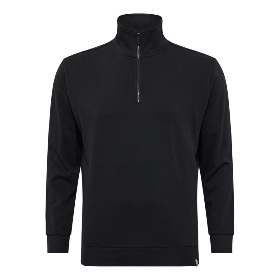 E1057 North 56Denim 1/4 Zip Casual Top (Black)