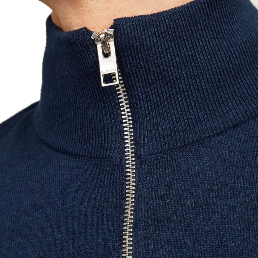 E1080 Jack & Jones 1/4 Zip Casual Top (Navy)